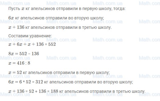 В трех ящиках лежит 75 кг апельсинов. В три школы отправили 552 кг апельсинов причём. Математика 5 класс номер 552. В три школы отправили 552 кг. Мерзляк математика номер 506.